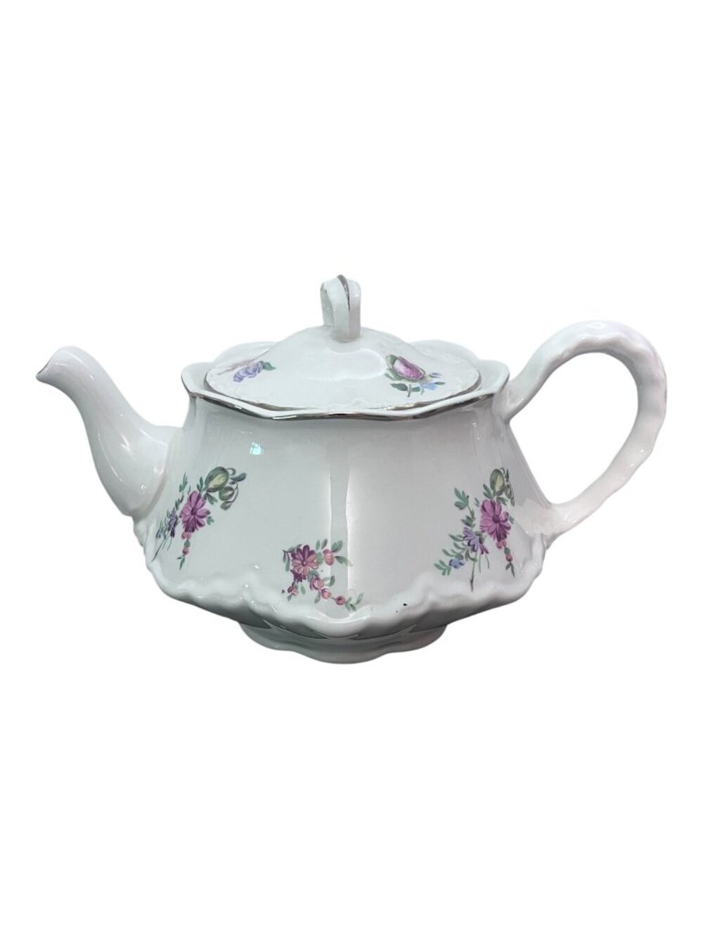 Homer Laughlin Household Institute Priscilla Floral Teapot With Lid